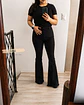 Jeans Flare Negro Costura - Miniatura 1