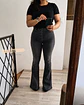 Jeans Flare Gris Botones - Miniatura 2