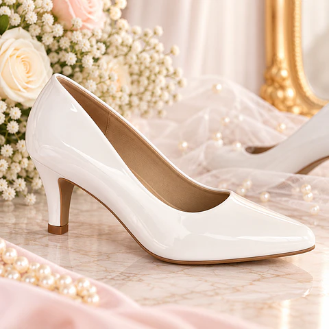 Stiletto Novia Blanco Charol