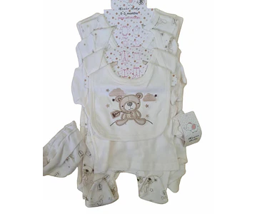Ajuar Osito Blanco 8 Piezas 3-6 Meses