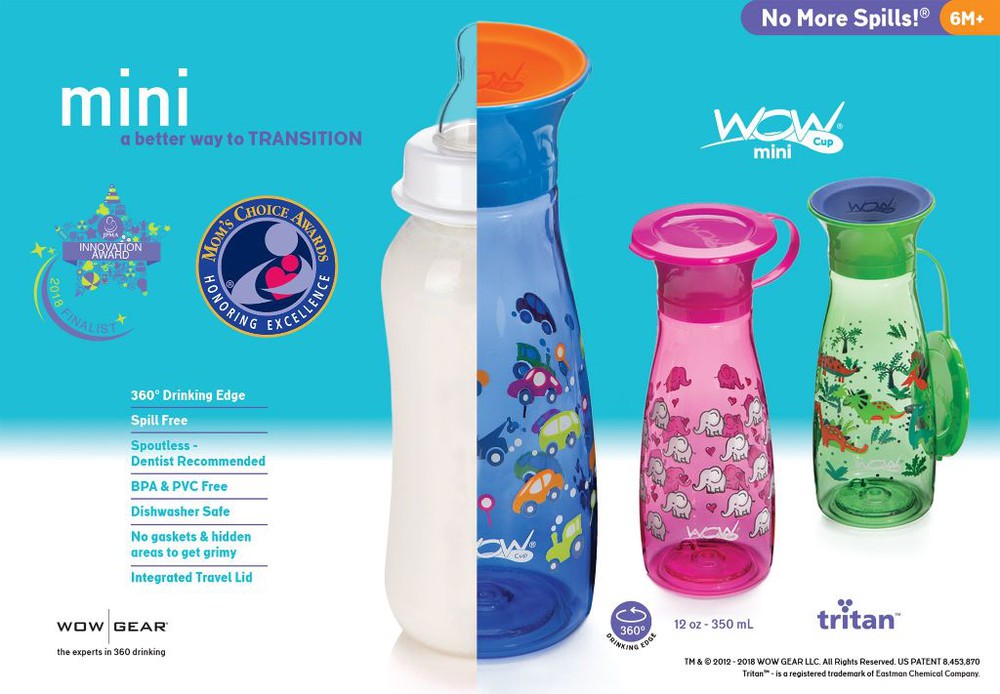 Wow Cup Mini 360 Sippy Cup 2-Pack - 12 Oz Spill-Free Toddler Cups