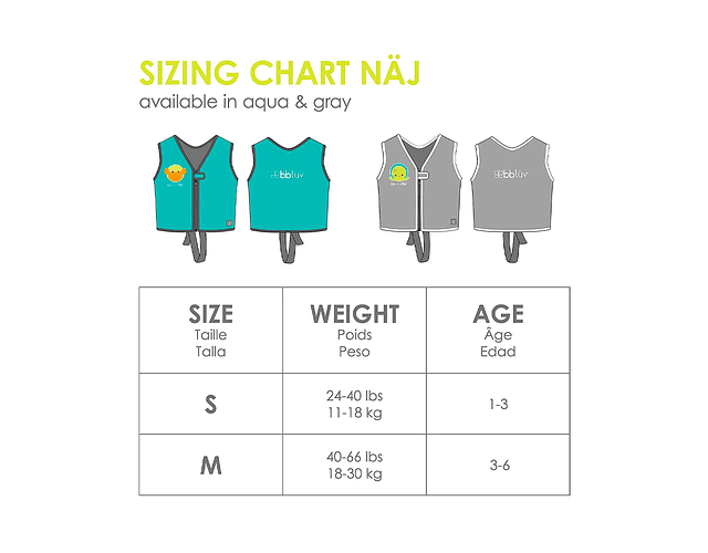Chaleco Salvavidas Naj Aqua Mediano 1 a 3 años