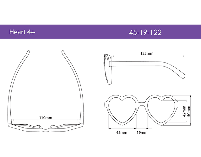 Lentes de Sol Corazones Edad 4+ Real Shades