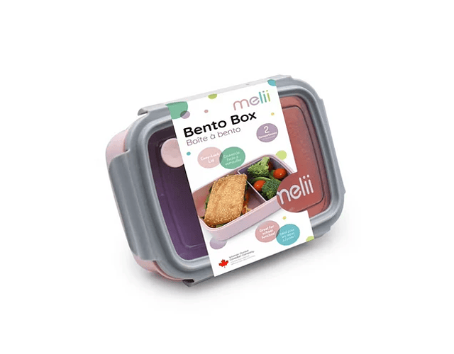 Lonchera bento box con compartimientos 880 ml - Rosado