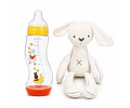 Set Regalo Conejito Mamadera Difrax S Anticólicos 250 ml + Peluche Conejo