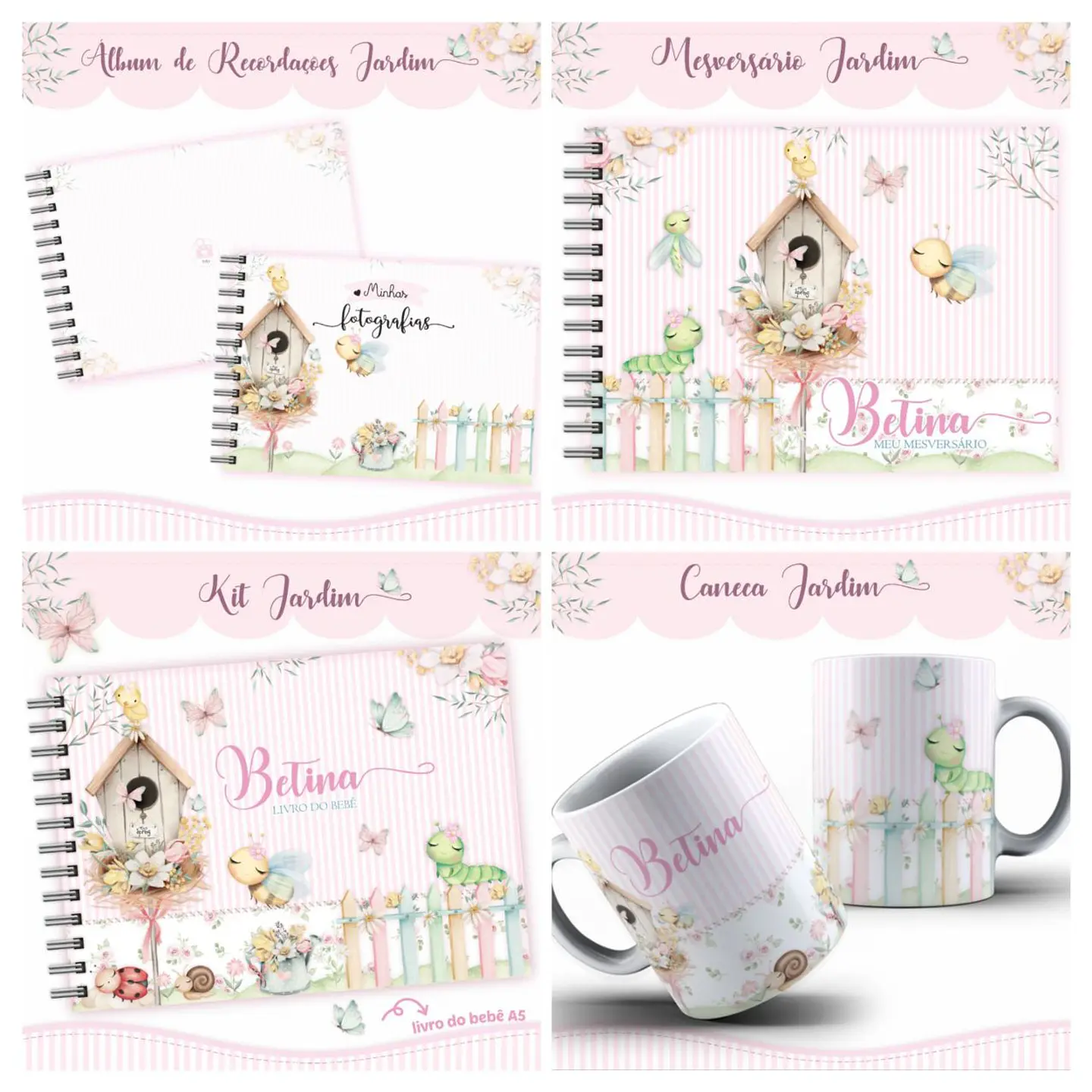 Encadernação Kit Caderneta Jardim 3