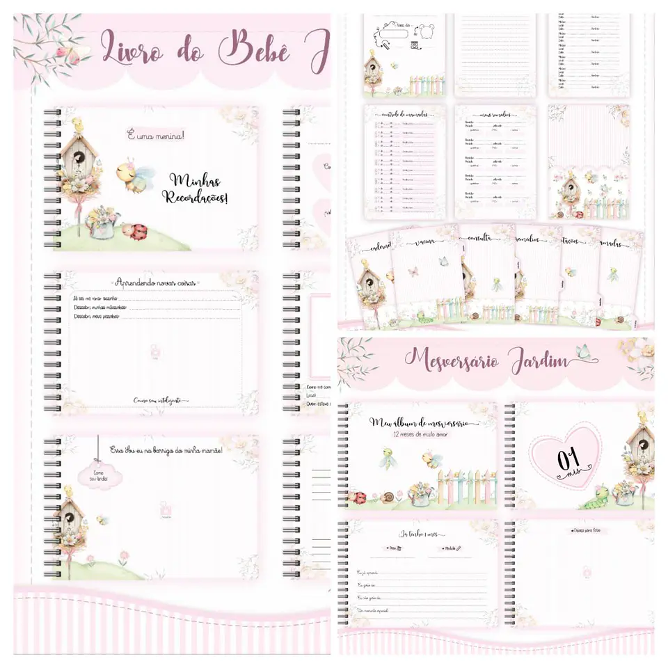 Encadernação Kit Caderneta Jardim 6