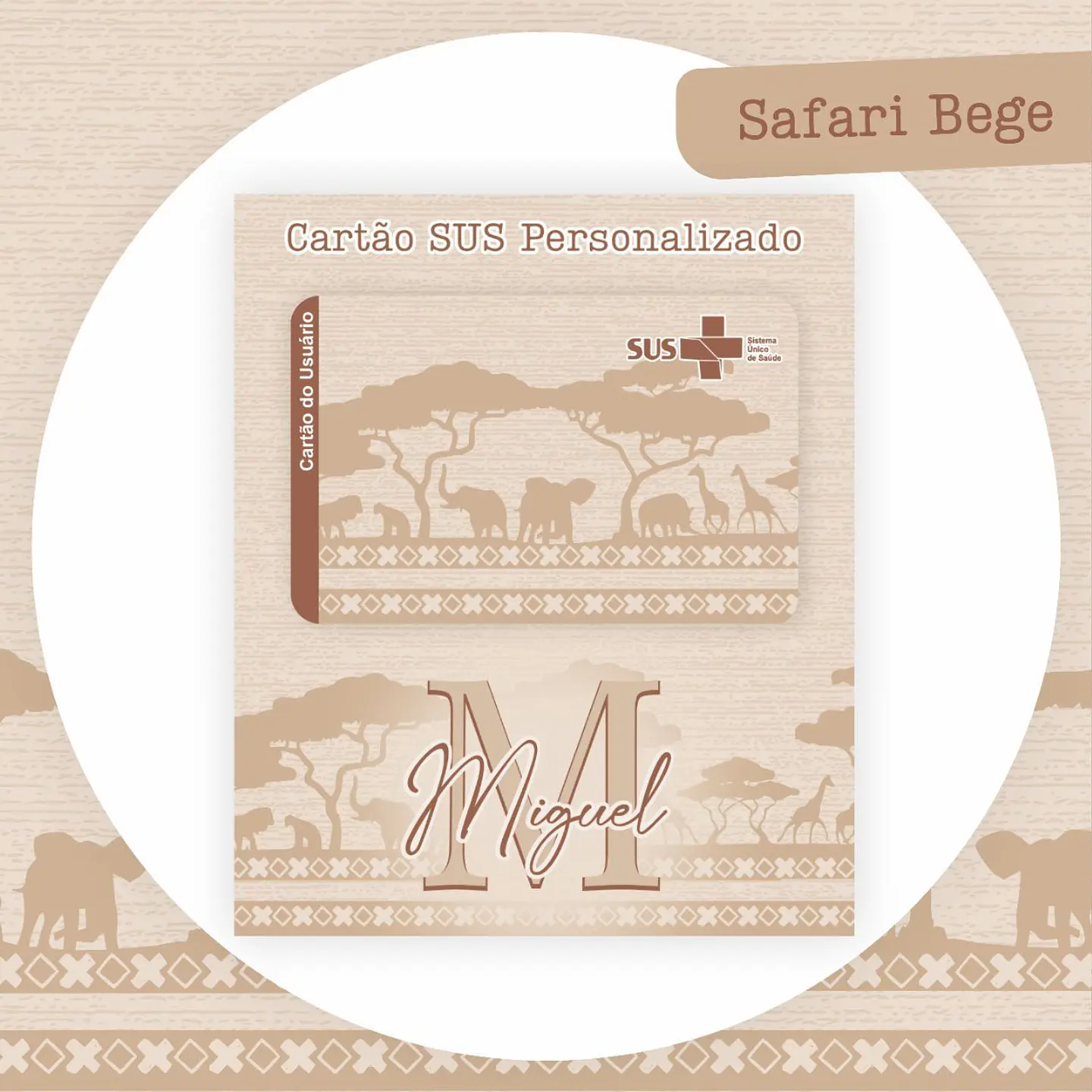 Encadernação Kit Caderneta Safari Bege Alfabeto 2