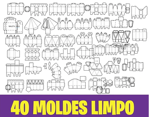 Arquivo Mega Kit 40 Moldes Limpo Em Pdf e Png