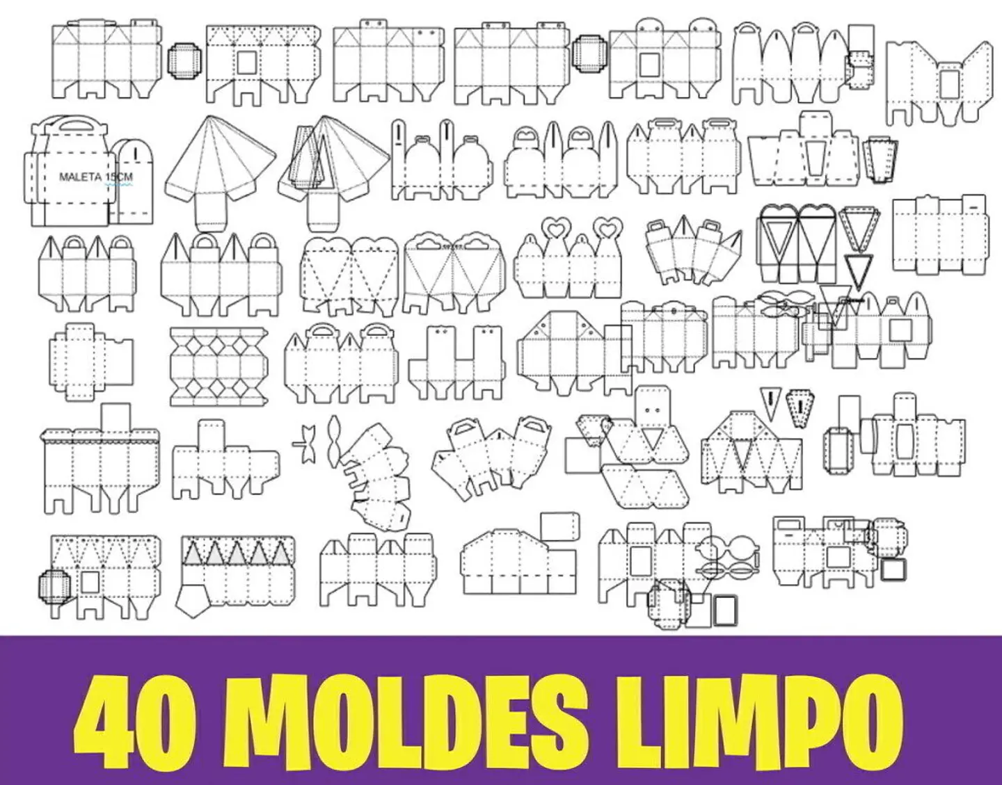 Arquivo Mega Kit 40 Moldes Limpo Em Pdf e Png 1