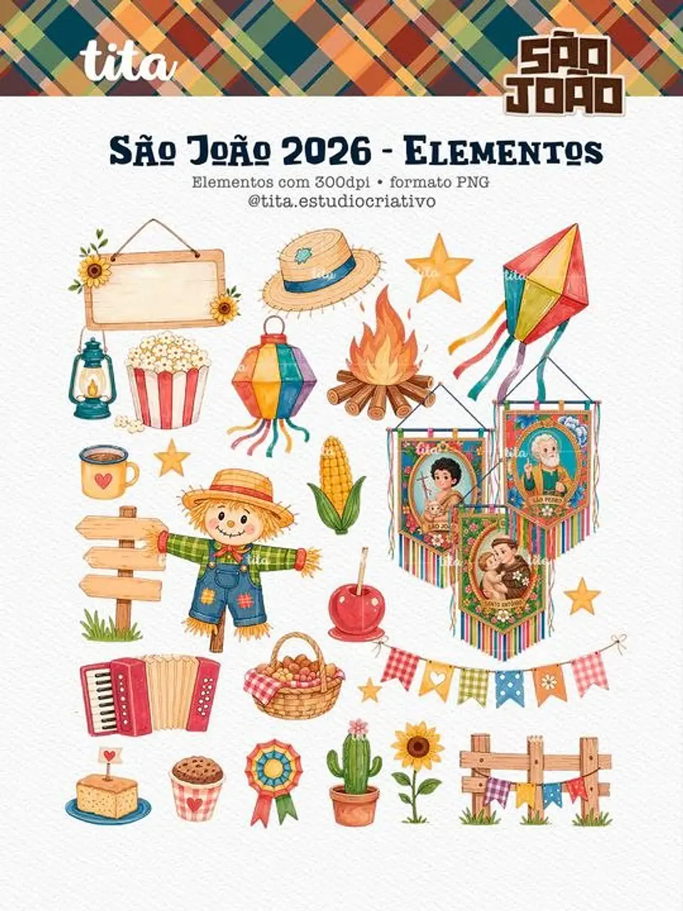 Kit Digital Combo São João + Copa Junina - Tita 8