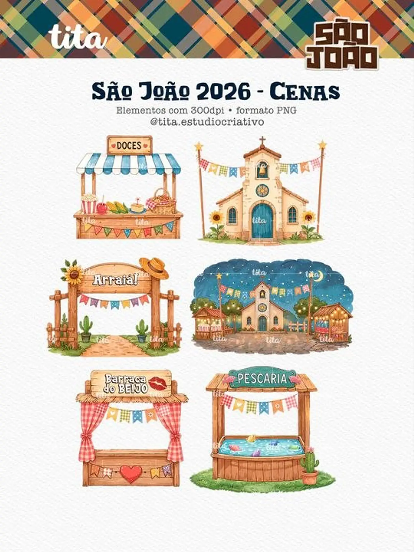 Kit Digital Combo São João + Copa Junina - Tita 12
