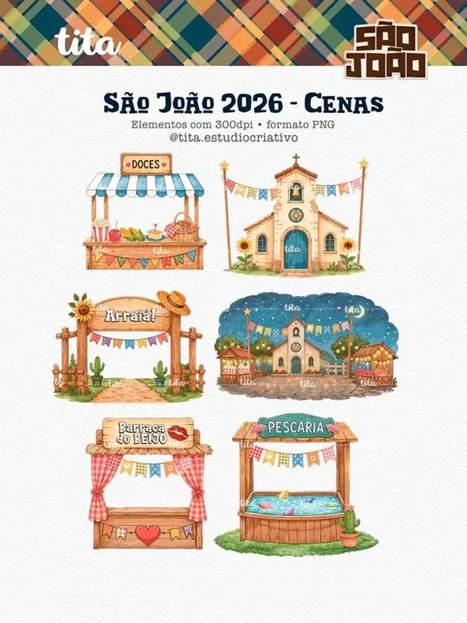 Kit Digital Combo São João + Copa Junina - Tita 12