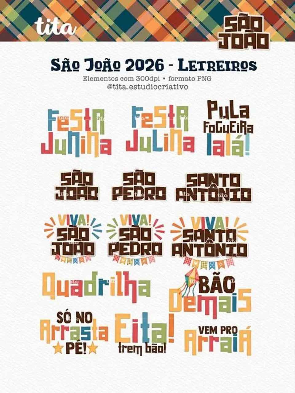Kit Digital Combo São João + Copa Junina - Tita 10