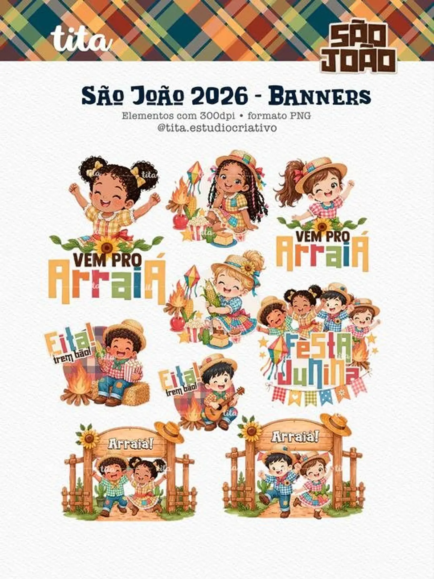 Kit Digital Combo São João + Copa Junina - Tita 7