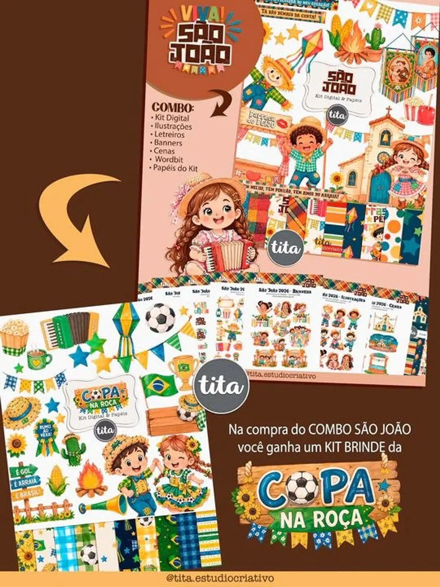 Kit Digital Combo São João + Copa Junina - Tita 1