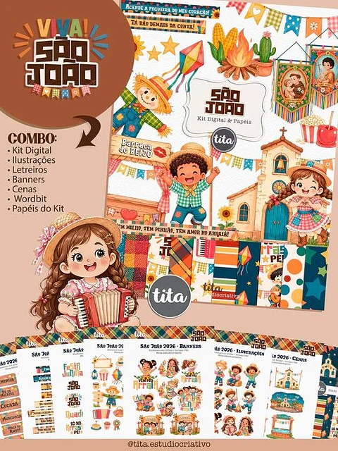 Kit Digital Combo São João + Copa Junina - Tita