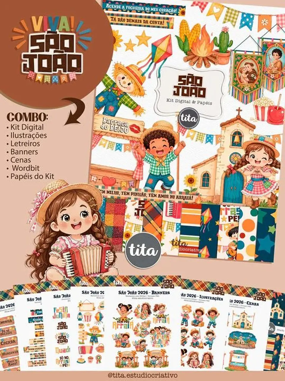 Kit Digital Combo São João + Copa Junina - Tita 2