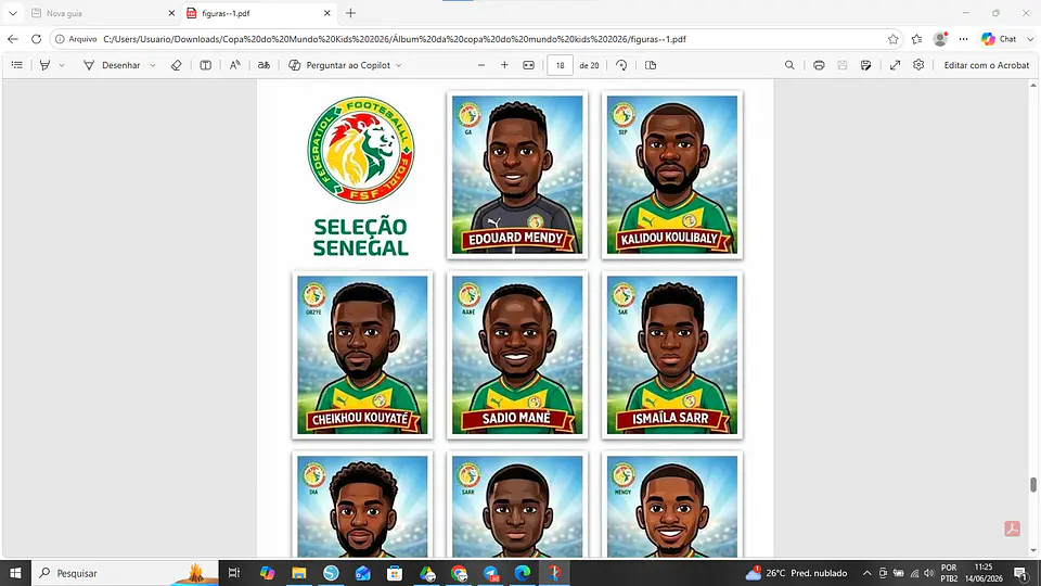 Arquivo Álbum Copa Do Mundo Kids Ilustrado 2026 6
