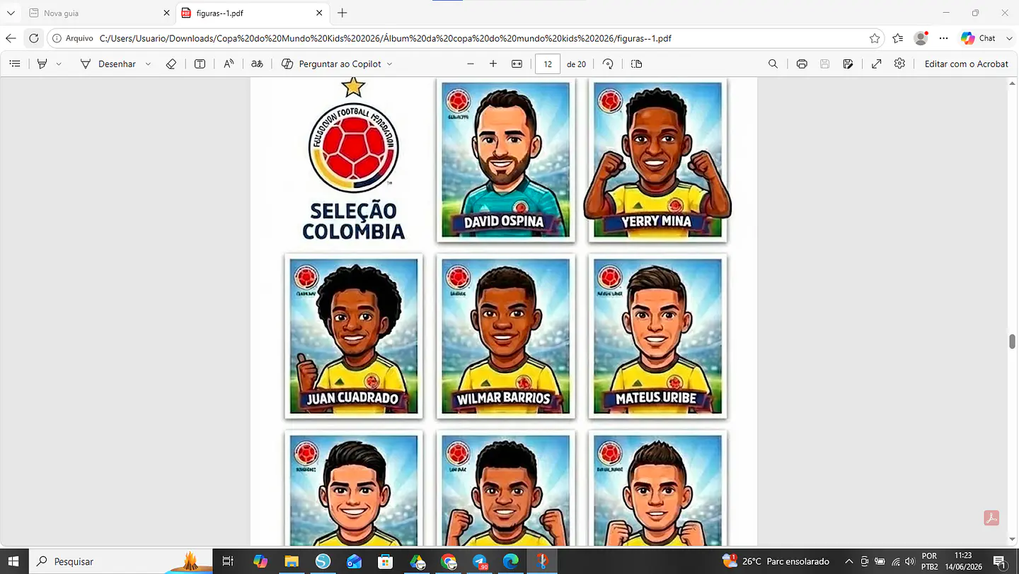 Arquivo Álbum Copa Do Mundo Kids Ilustrado 2026 12