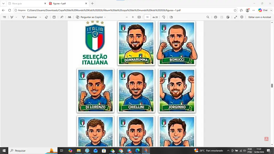 Arquivo Álbum Copa Do Mundo Kids Ilustrado 2026 13