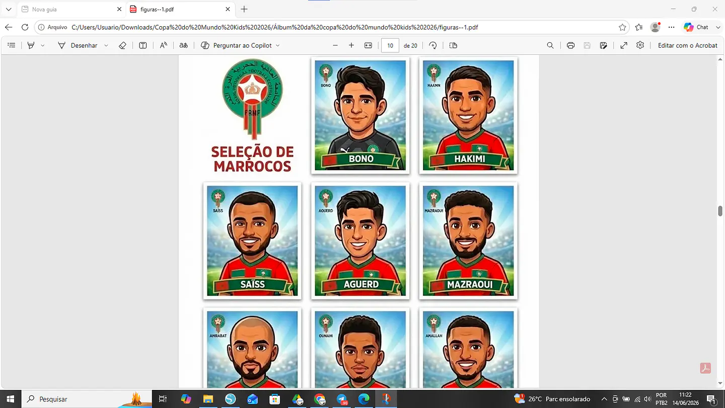 Arquivo Álbum Copa Do Mundo Kids Ilustrado 2026 14