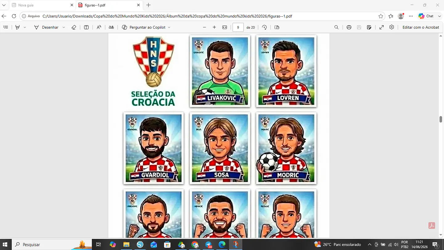 Arquivo Álbum Copa Do Mundo Kids Ilustrado 2026 15