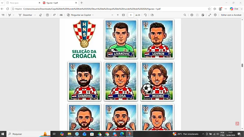 Arquivo Álbum Copa Do Mundo Kids Ilustrado 2026 15