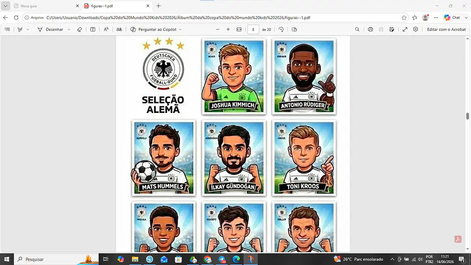 Arquivo Álbum Copa Do Mundo Kids Ilustrado 2026 16
