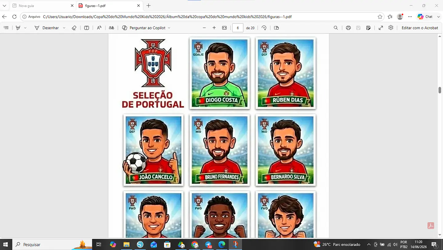 Arquivo Álbum Copa Do Mundo Kids Ilustrado 2026 18