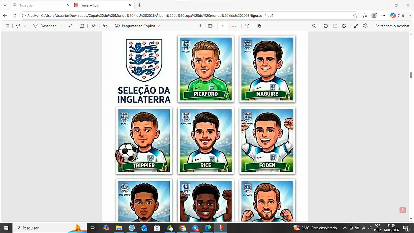 Arquivo Álbum Copa Do Mundo Kids Ilustrado 2026 19