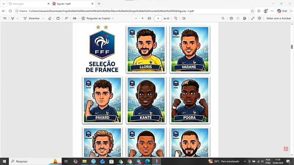 Arquivo Álbum Copa Do Mundo Kids Ilustrado 2026 20