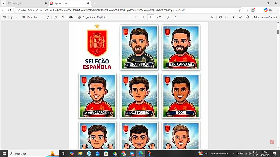 Arquivo Álbum Copa Do Mundo Kids Ilustrado 2026 22