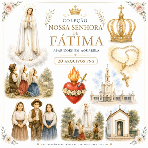 Arquivo Kit Digital Coleção Nossa Senhora De Fátima - Aparições Em Aquarela - Santa Ideia