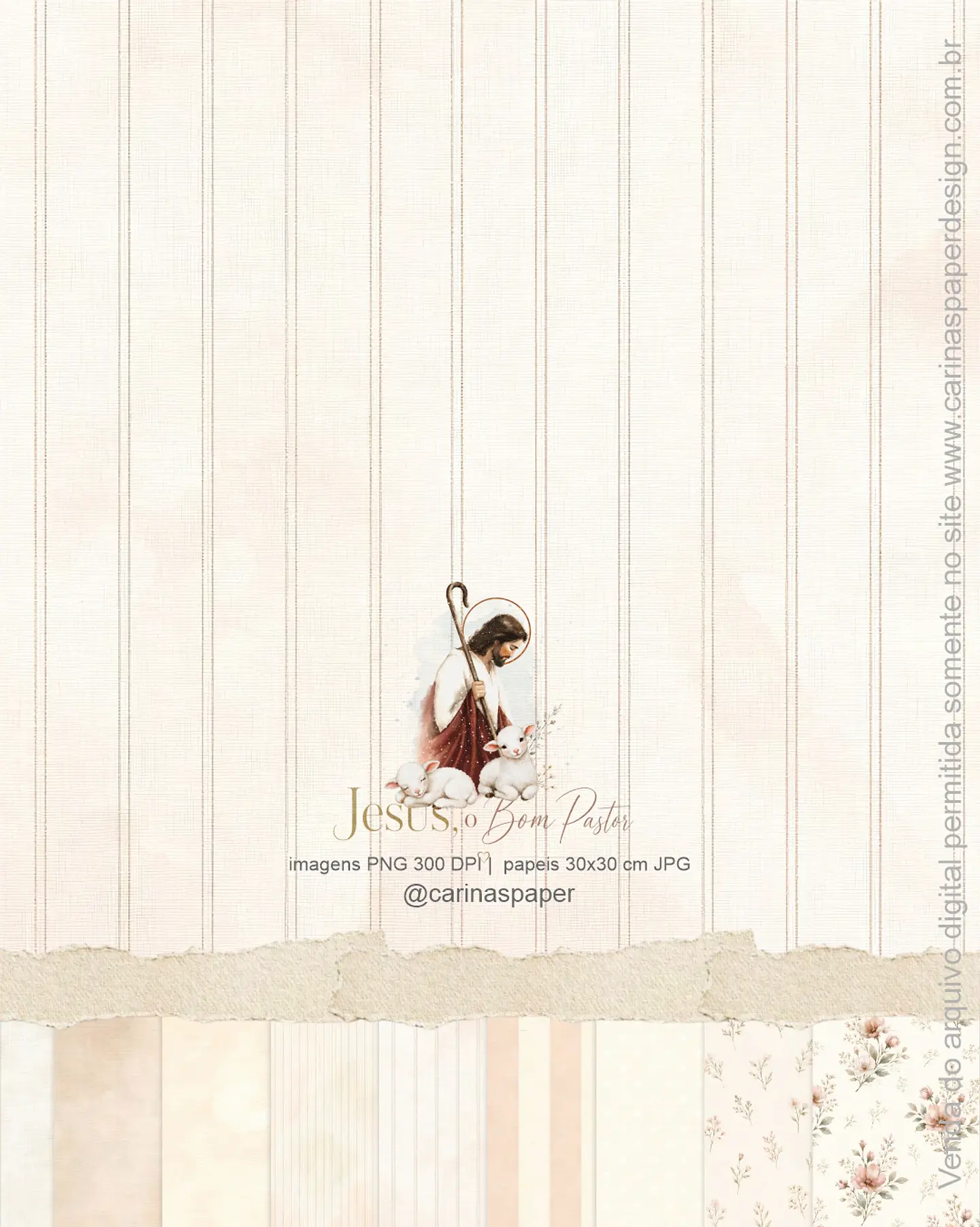 Kit Digital O Bom Pastor Aquarela - Carinaspaper 6