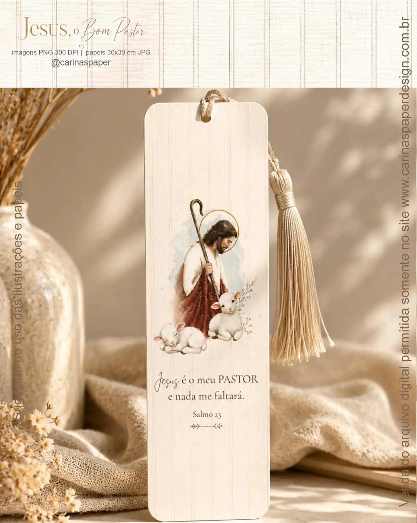 Kit Digital O Bom Pastor Aquarela - Carinaspaper 10