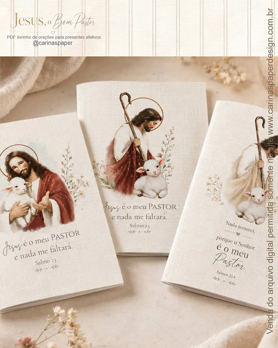 Encadernação Livrinho De Orações O Bom Pastor - Carinaspaper 2