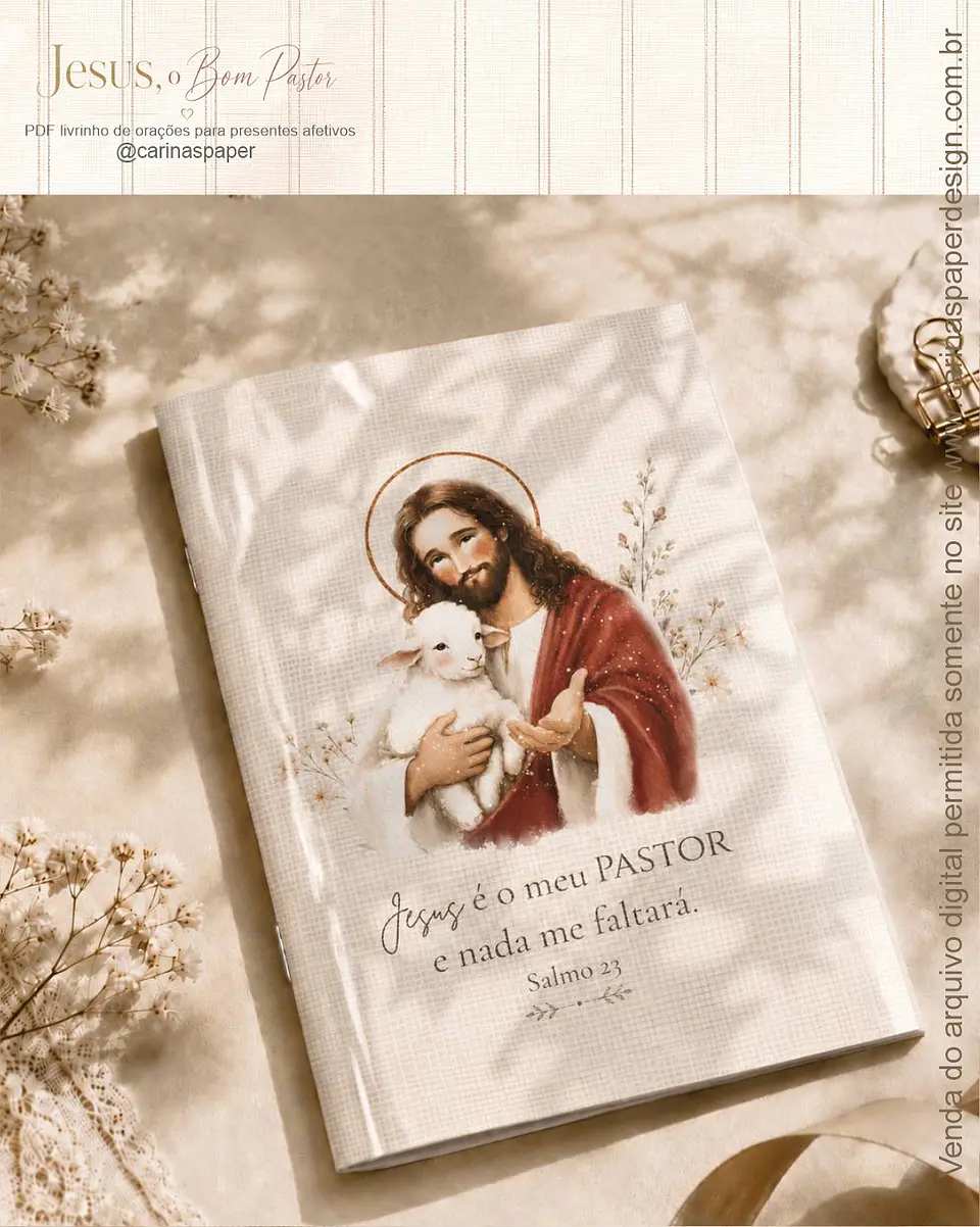 Encadernação Livrinho De Orações O Bom Pastor - Carinaspaper 5