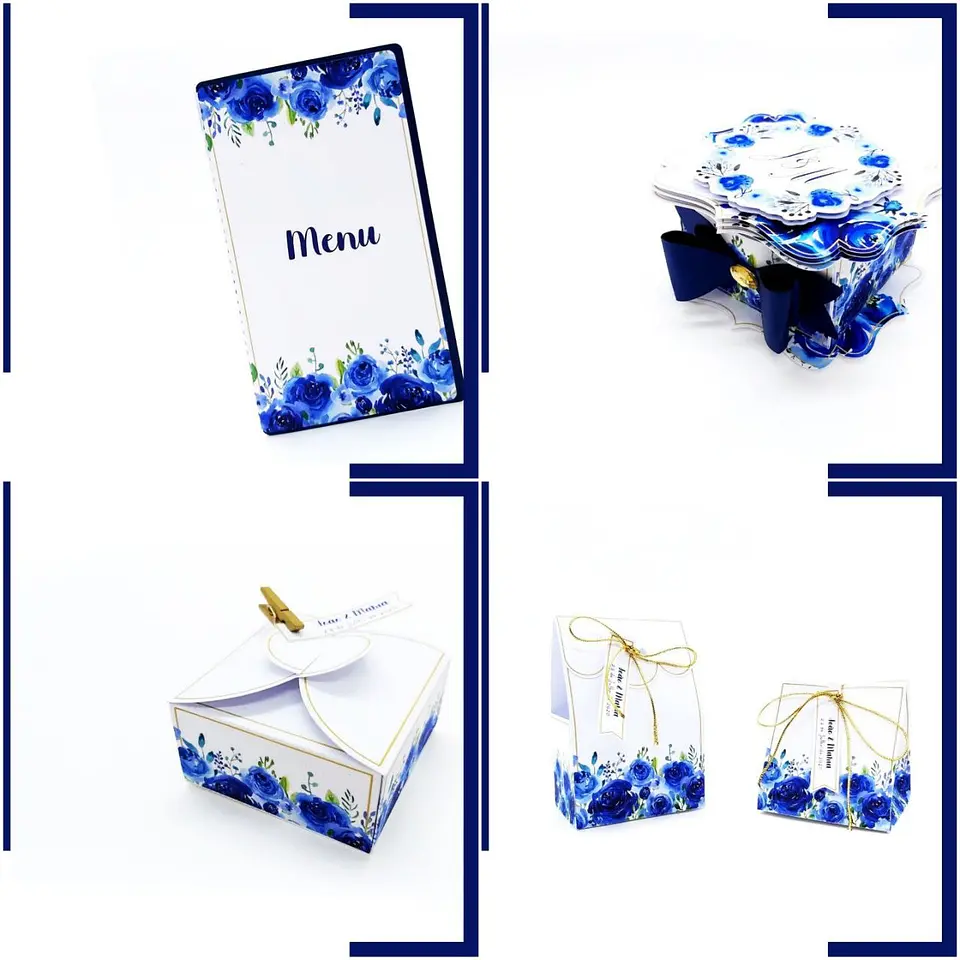 Arquivo Casamento Floral Azul - Pdf e Studio 3
