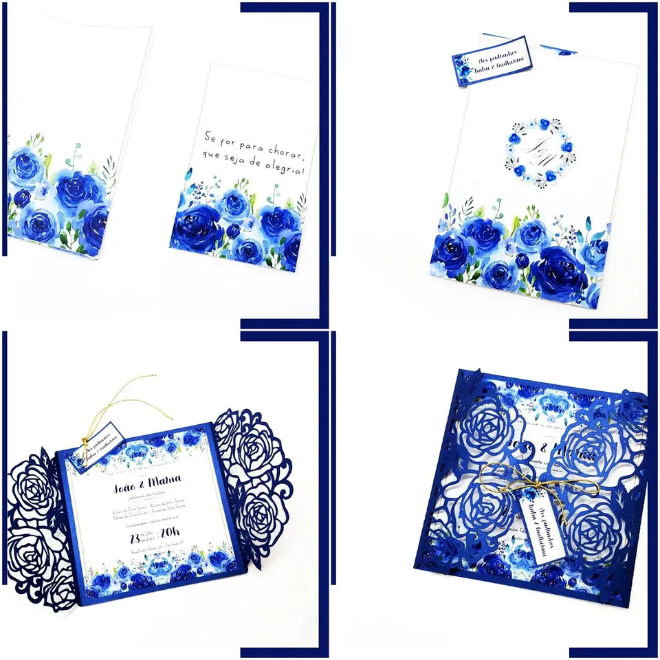 Arquivo Casamento Floral Azul - Pdf e Studio 4