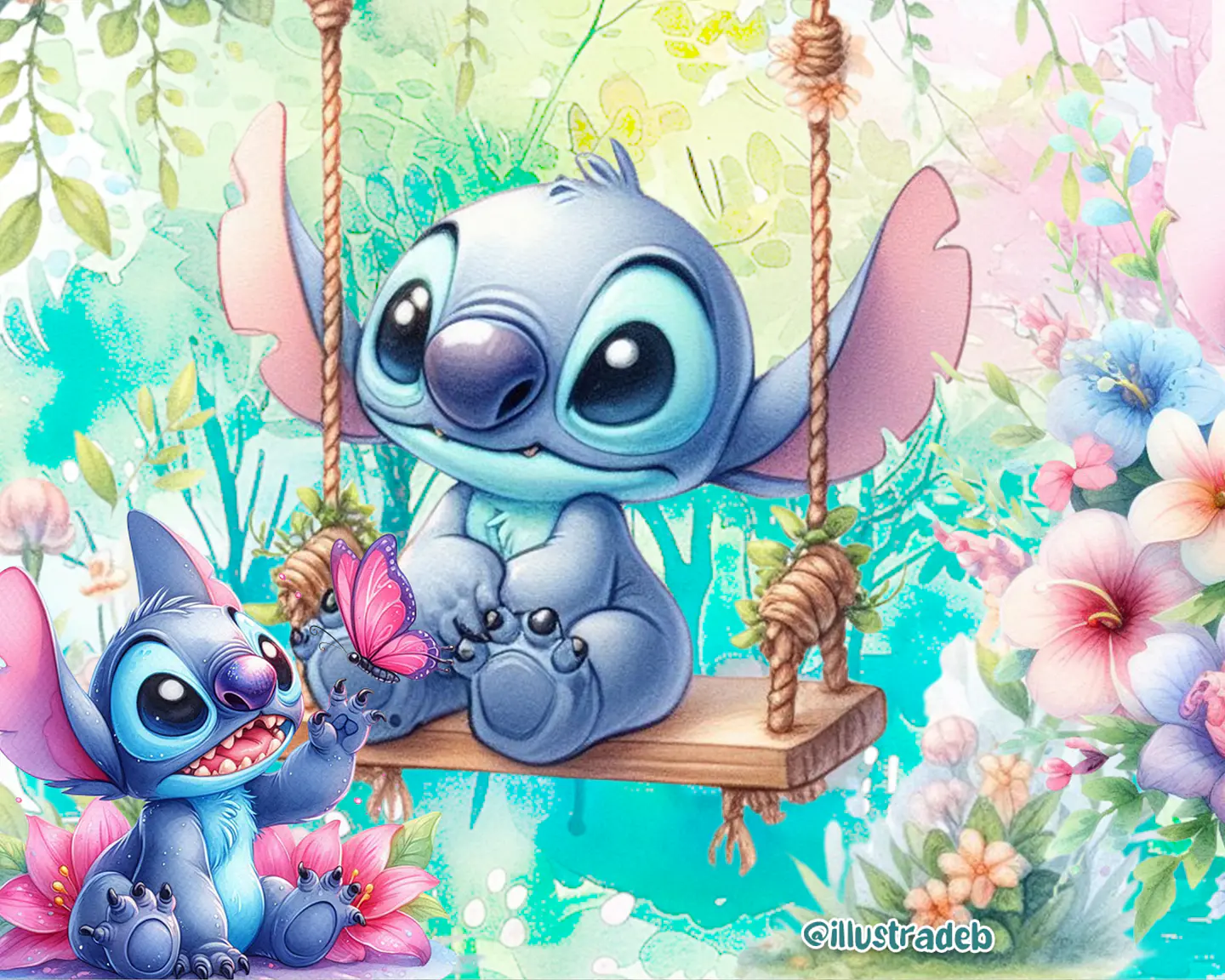 Kit Digital Stitch Jardim - Ilustrabed 3