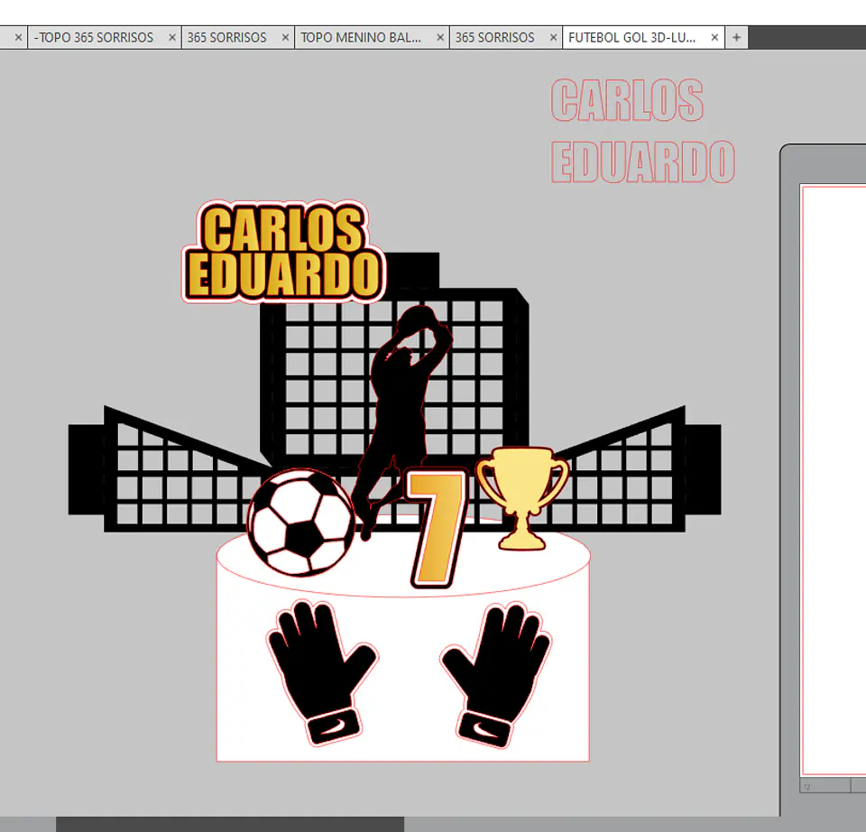 Arquivo Topo Futebol 3D Com Luva 2
