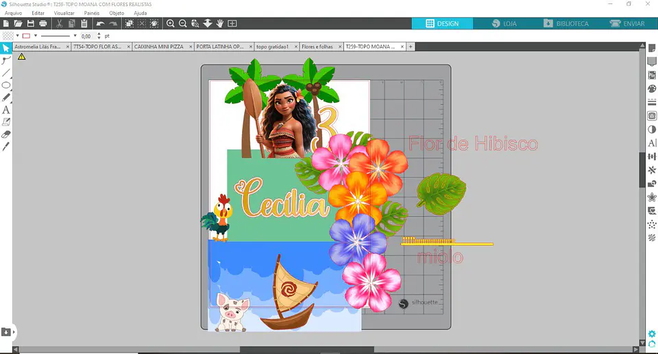 Arquivo Topo Moana Com Flores Realistas - Studio 2