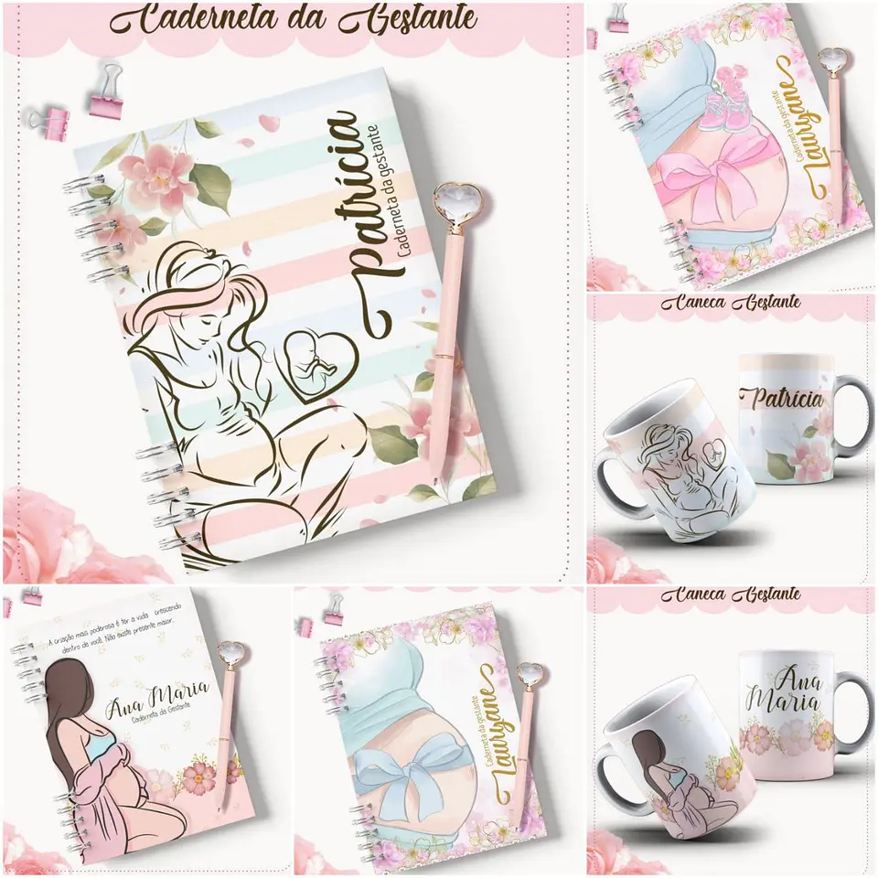 Encadernação Kit Caderneta Da Gestante - Lina Criativa 1