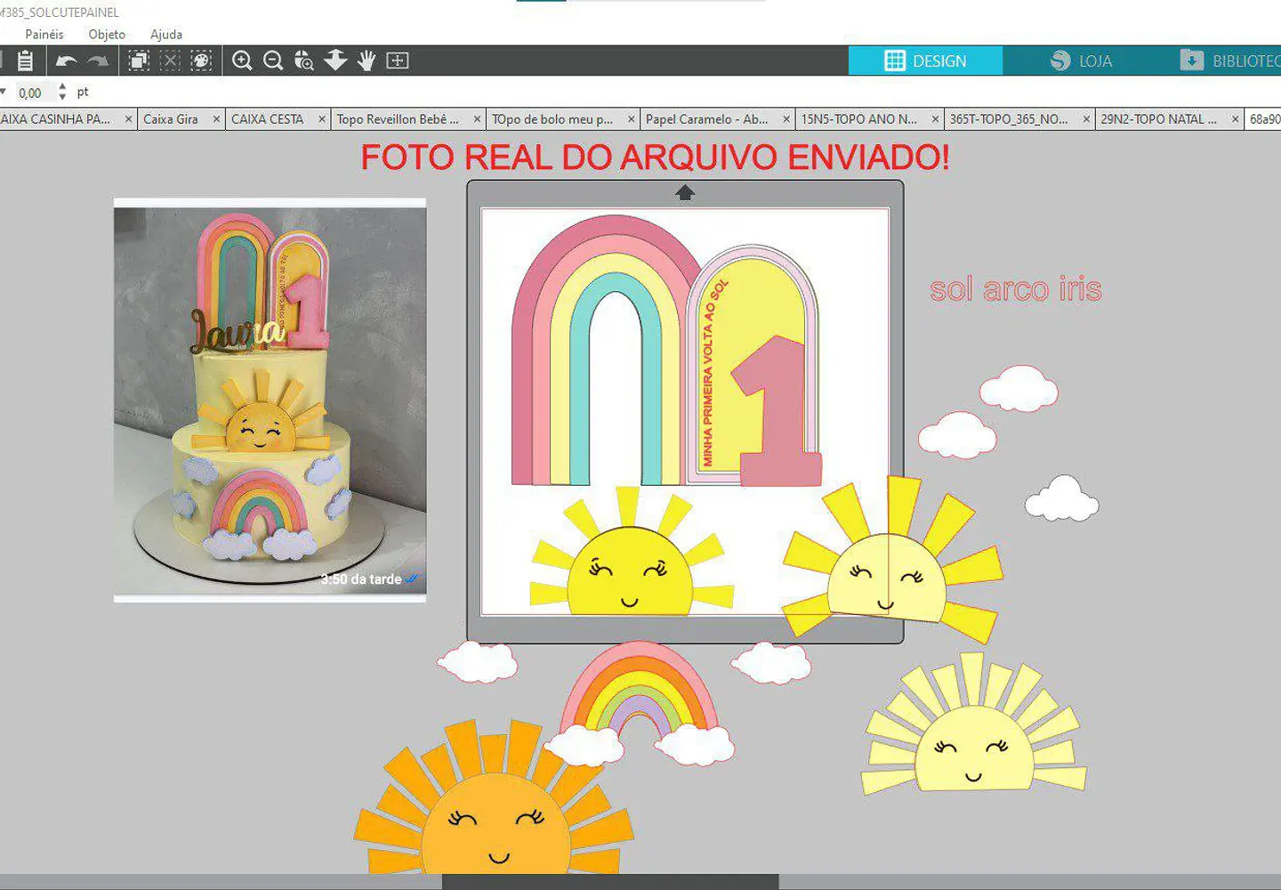 Topo Volta ao Sol Painel Cute 3