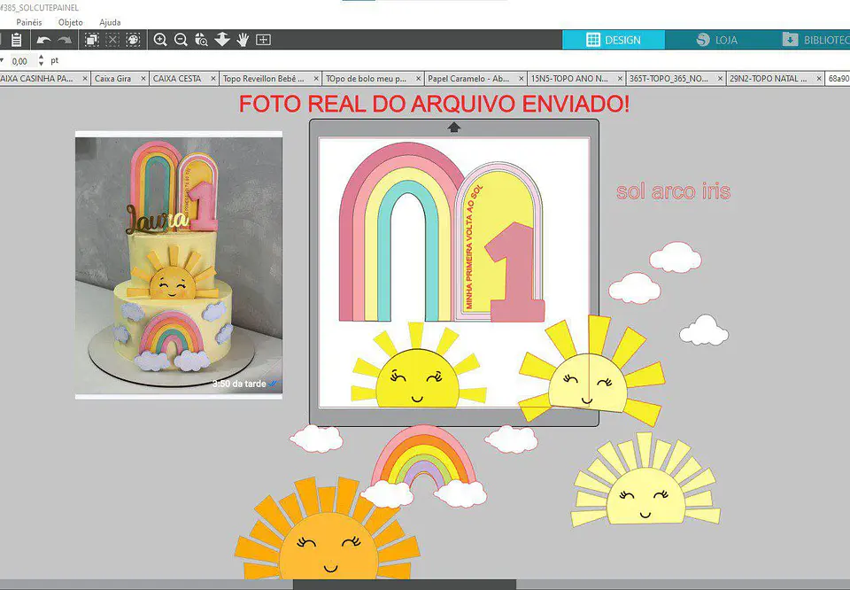 Topo Volta ao Sol Painel Cute 3