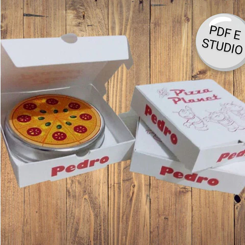 Caixa Porta Latinha Mini Pizza - pdf e Studio