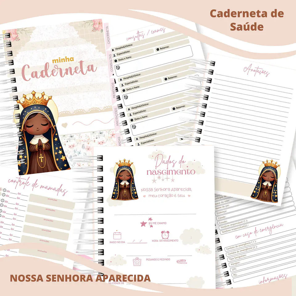 Encadernação Caderneta de Saúde Nossa Senhora Aparecida 2