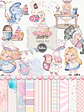 Kit Digital Doceria Da Alice Aquarela - Combo Ilustrações e Papéis - Tita - Thumbnail 1
