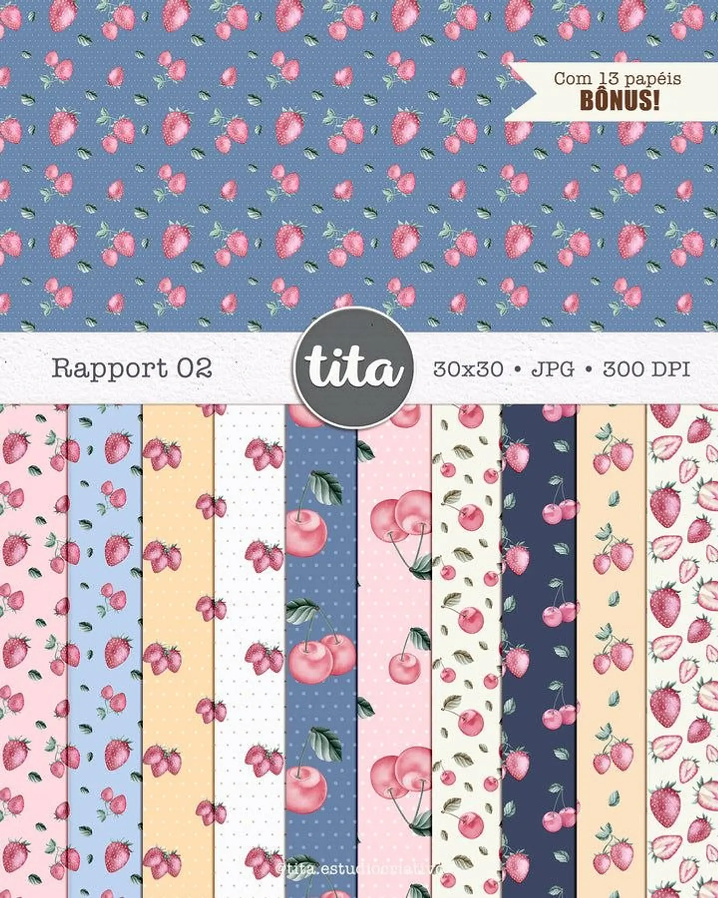 Kit Digital Doceria Da Alice Aquarela - Combo Ilustrações e Papéis - Tita 8
